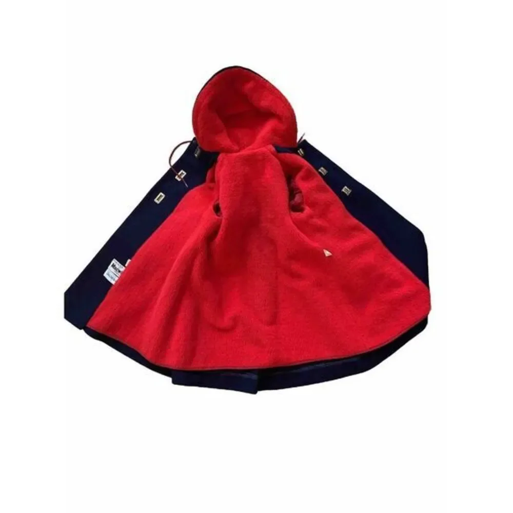 Macwil Saks Fifth Avenue Vintage Kids Wool‎ Hooded jacket Blue Red